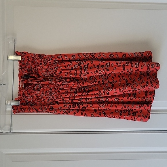 Guess Jeans red cheetah print babydoll tube/halter top size XS - Picture 1 of 5